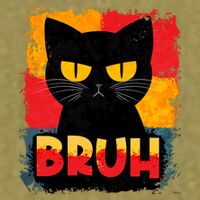 Funny Bruh Grumpy Black Cat Garment-Dyed Women's Muscle Tee