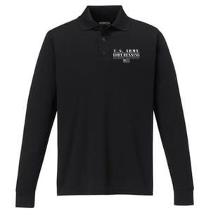 Fort Benning Ga Army Infantry Once Benning Always Benning Performance Long Sleeve Polo