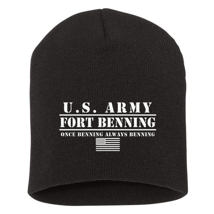 Fort Benning Ga Army Infantry Once Benning Always Benning Short Acrylic Beanie