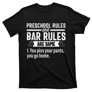 Funny Bartender Gift Women Men Rules Bartending Mixologist T-Shirt