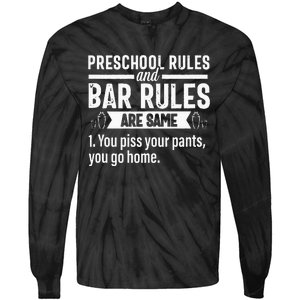 Funny Bartender Gift Women Men Rules Bartending Mixologist Tie-Dye Long Sleeve Shirt