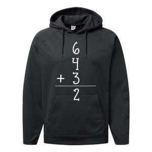 Funny Baseball Gift 6+4+3 2 Baseball Double Play Performance Fleece Hoodie