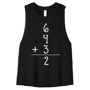 Funny Baseball Gift 6+4+3 2 Baseball Double Play Women's Racerback Cropped Tank