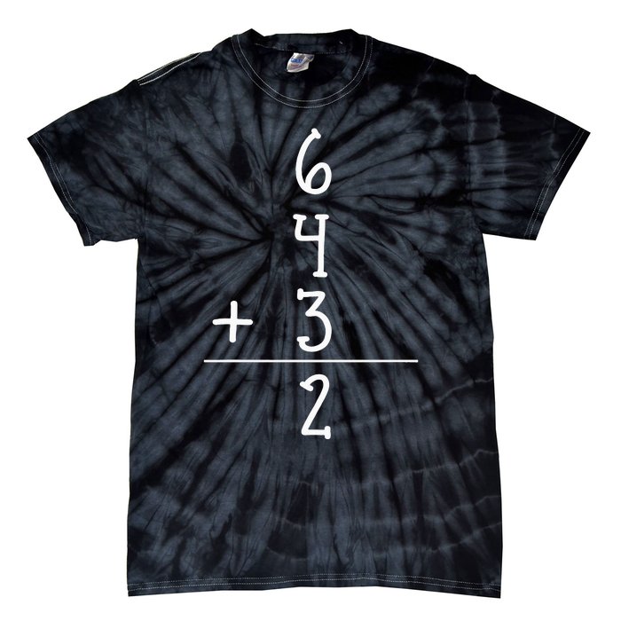 Funny Baseball Gift 6+4+3 2 Baseball Double Play Tie-Dye T-Shirt