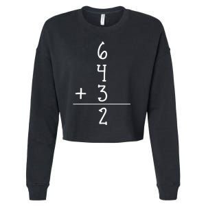 Funny Baseball Gift 6+4+3 2 Baseball Double Play Cropped Pullover Crew