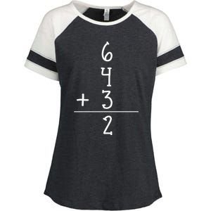 Funny Baseball Gift 6+4+3 2 Baseball Double Play Enza Ladies Jersey Colorblock Tee