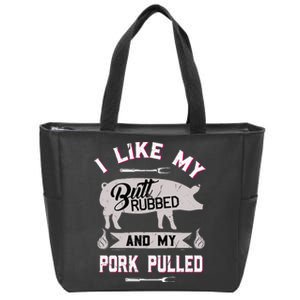 Funny BBQ Grilling Quote Pig Pulled Pork Zip Tote Bag