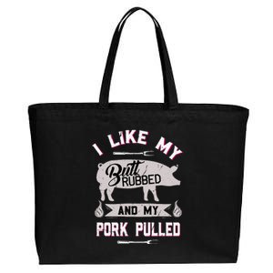 Funny BBQ Grilling Quote Pig Pulled Pork Cotton Canvas Jumbo Tote