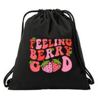 Feeling Berry Good Strawberry Festival Season Drawstring Bag