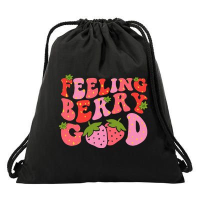 Feeling Berry Good Strawberry Festival Season Drawstring Bag