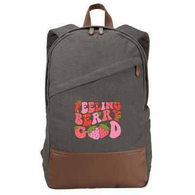 Feeling Berry Good Strawberry Festival Season Cotton Canvas Backpack