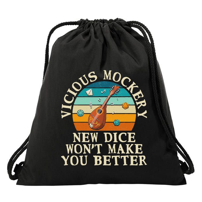 Fun Bard Game Vicious Mockery New Dice Wont Make You Better Drawstring Bag