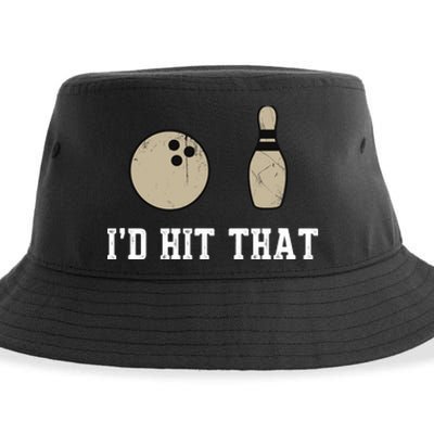 Funny Bowling Gift Id Hit That Quote Sustainable Bucket Hat