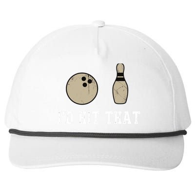 Funny Bowling Gift Id Hit That Quote Snapback Five-Panel Rope Hat