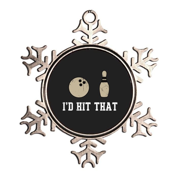 Funny Bowling Gift Id Hit That Quote Metallic Star Ornament