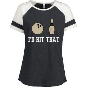 Funny Bowling Gift Id Hit That Quote Enza Ladies Jersey Colorblock Tee