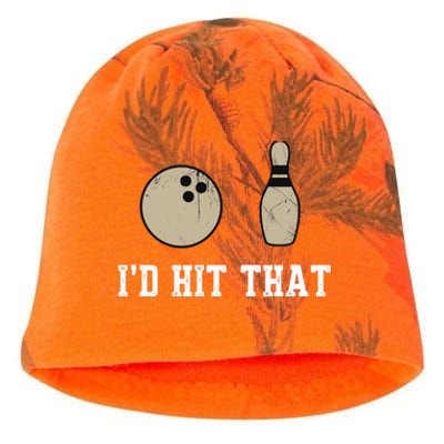 Funny Bowling Gift Id Hit That Quote Kati - Camo Knit Beanie