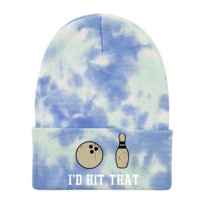 Funny Bowling Gift Id Hit That Quote Tie Dye 12in Knit Beanie