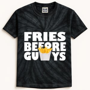 Fries Before Guys Funny Teenage Girl Gift Kids Tie-Dye T-Shirt