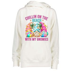 Funny Beach Gnomes For Summer Chillin With My Gnomies Great Gift Womens Funnel Neck Pullover Hood