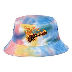 Fire Bass Guitar Rock Musician Tie Dye Newport Bucket Hat