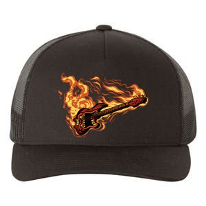 Fire Bass Guitar Rock Musician Yupoong Adult 5-Panel Trucker Hat