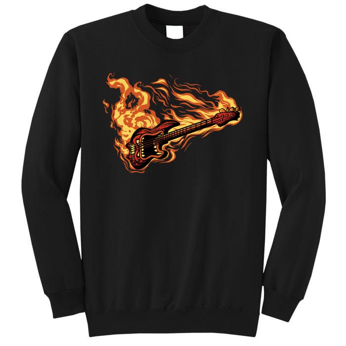 Fire Bass Guitar Rock Musician Sweatshirt