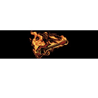 Fire Bass Guitar Rock Musician Bumper Sticker