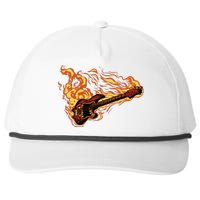 Fire Bass Guitar Rock Musician Snapback Five-Panel Rope Hat