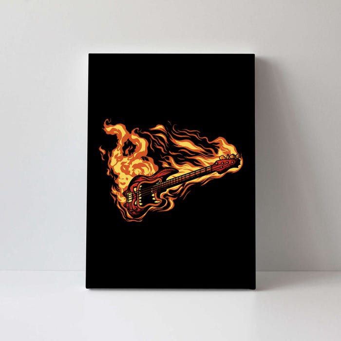 Fire Bass Guitar Rock Musician Canvas