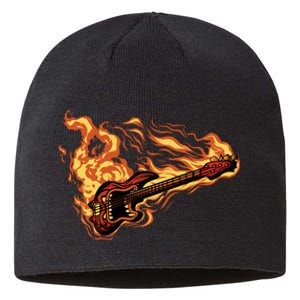 Fire Bass Guitar Rock Musician Sustainable Beanie