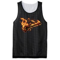 Fire Bass Guitar Rock Musician Mesh Reversible Basketball Jersey Tank