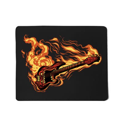 Fire Bass Guitar Rock Musician Mousepad