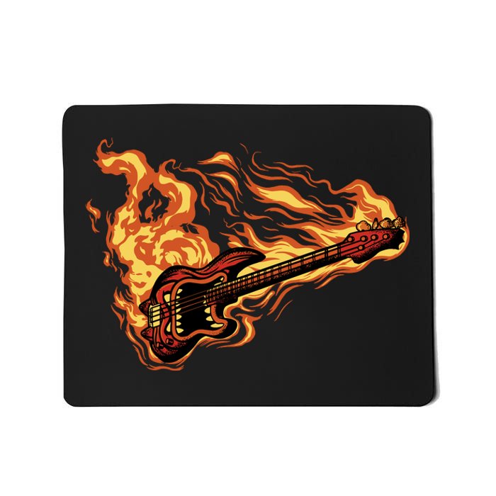 Fire Bass Guitar Rock Musician Mousepad