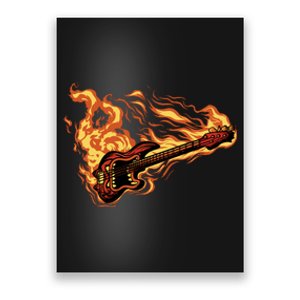 Fire Bass Guitar Rock Musician Poster