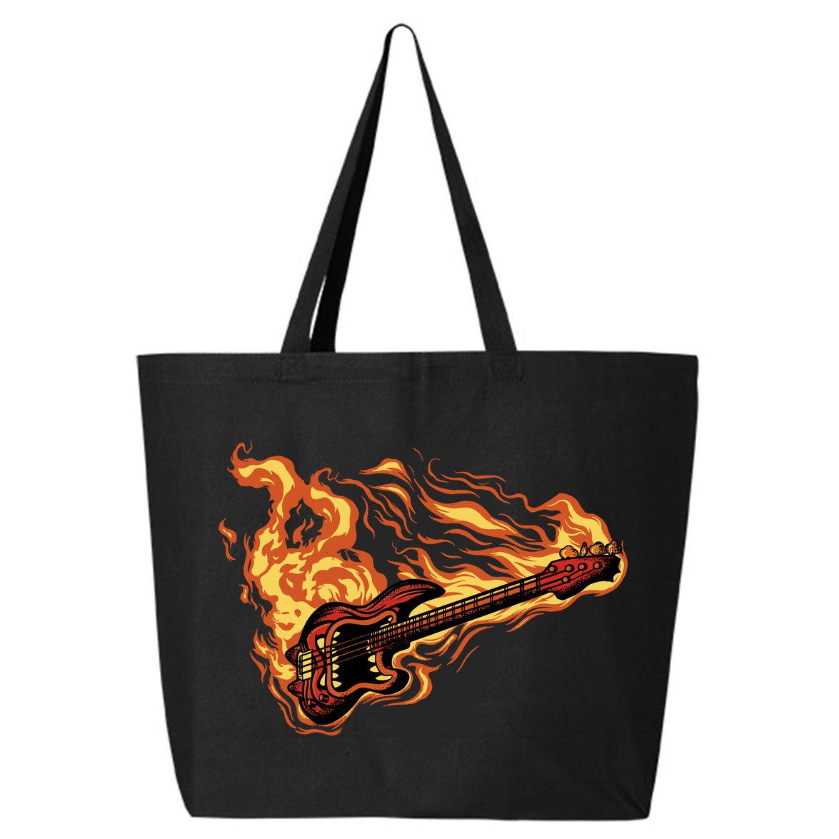 Fire Bass Guitar Rock Musician 25L Jumbo Tote