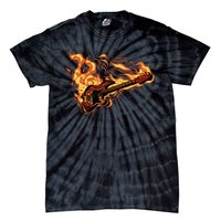 Fire Bass Guitar Rock Musician Tie-Dye T-Shirt