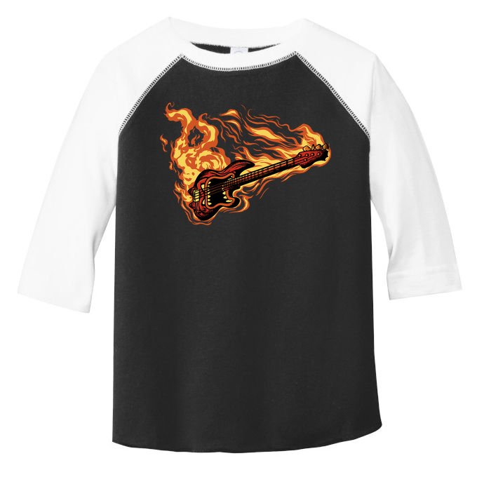 Fire Bass Guitar Rock Musician Toddler Fine Jersey T-Shirt