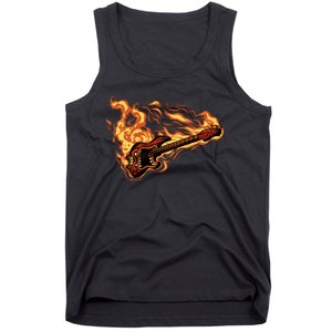 Fire Bass Guitar Rock Musician Tank Top