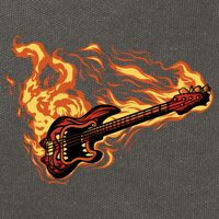 Fire Bass Guitar Rock Musician Cotton Canvas Backpack