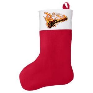 Fire Bass Guitar Rock Musician Felt Holiday Christmas Stocking