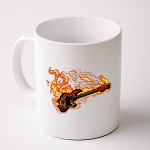 Fire Bass Guitar Rock Musician Coffee Mug