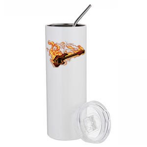 Fire Bass Guitar Rock Musician Stainless Steel Tumbler