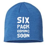 Funny Bodybuilding Gym Training 6 Pack Coming Soon Cool Gift Sustainable Beanie