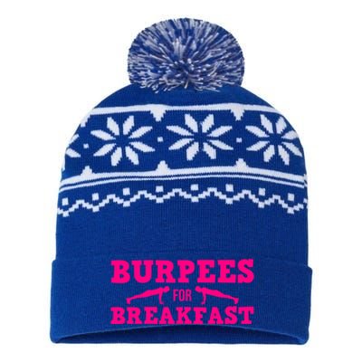 Funny Burpees Gift Cute Burpees For Breakfast Gift USA-Made Snowflake Beanie