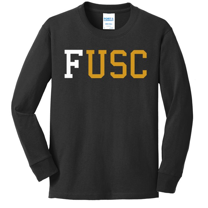 Fusc Blue & Gold Kids Long Sleeve Shirt