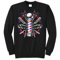 Funny Barber Gift For Men Barbershop Pole Tools Hairstylist Tall Sweatshirt