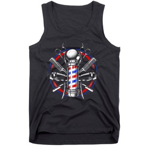 Funny Barber Gift For Men Barbershop Pole Tools Hairstylist Tank Top