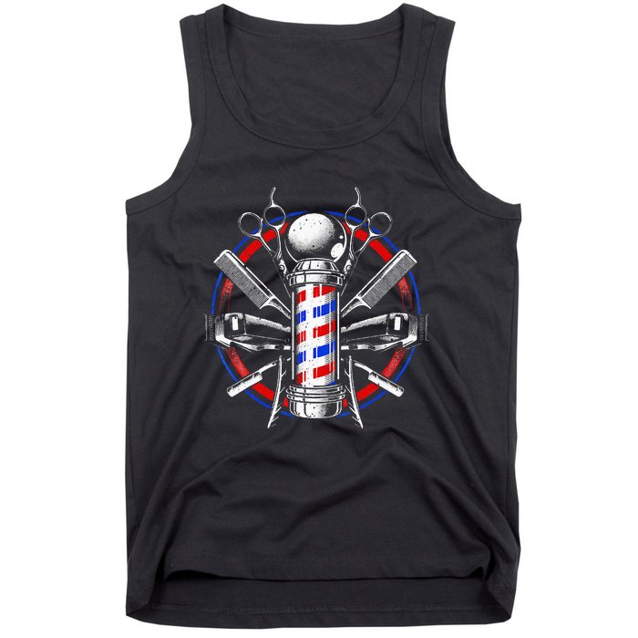 Funny Barber Gift For Men Barbershop Pole Tools Hairstylist Tank Top