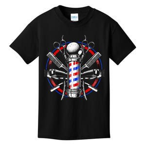 Funny Barber Gift For Men Barbershop Pole Tools Hairstylist Kids T-Shirt